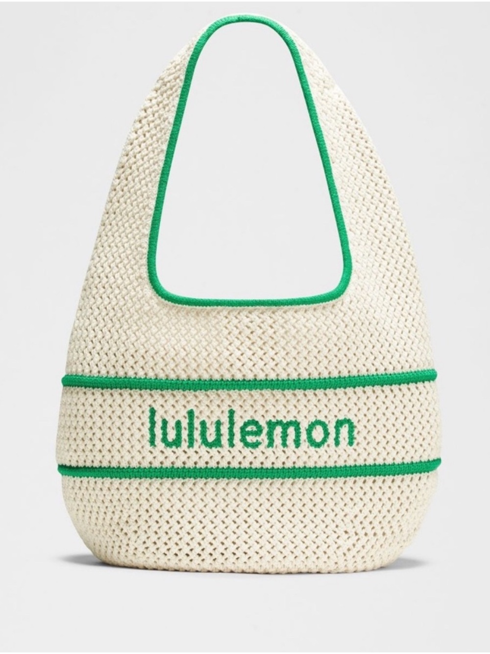 NWOT lululemon Cotton Crochet Shoulder Bag 7L Ivory Green